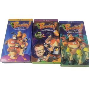 3-2-1 Penguins! VHS Lot - Episodes 1, 3, 4 Animated Christian Series